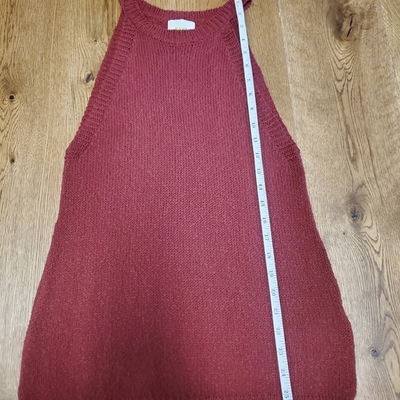 Maeve Maroon Sleeveless Knitted Sweater Tank Top - Picture 11 of 14